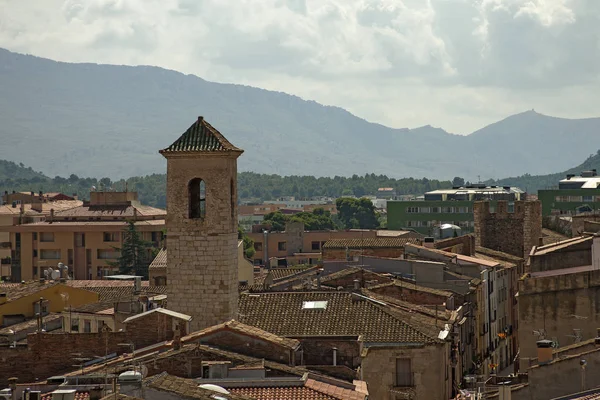 Widok Miasta Montblanc Dachu Santa Maria Church Katalonia Hiszpania — Zdjęcie stockowe