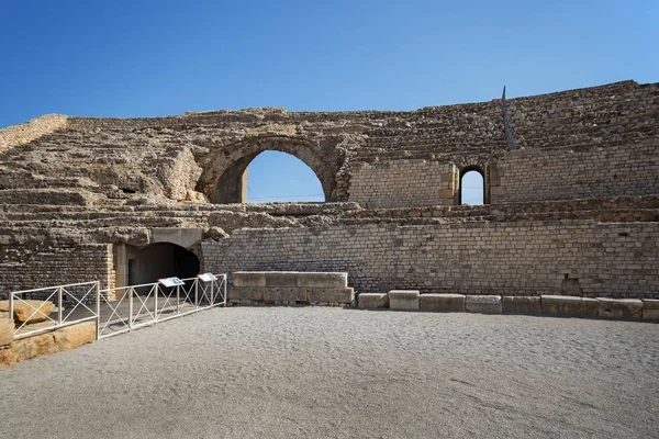 Руины Римского Амфитеатра Таррагоне Каталония Испания — стоковое фото