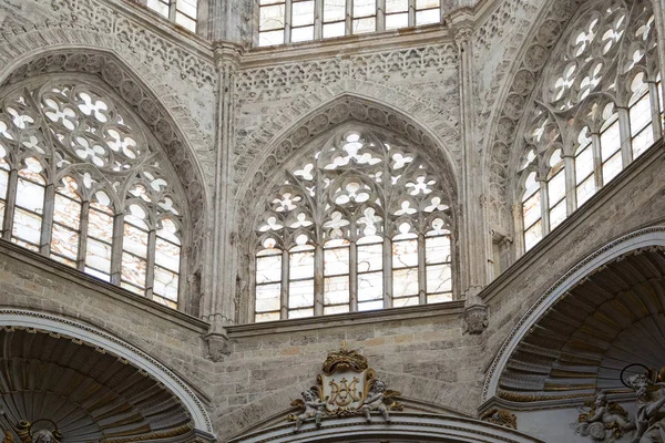 Wnętrze Katedry Walencji Kościół Różnych Stylów Architektonicznych Roman Gotyckie Barokowe — Zdjęcie stockowe