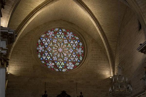Katedralen Valencia Interiör Kyrkan Har Olika Arkitektoniska Stilar Romerska Gotiska — Stockfoto