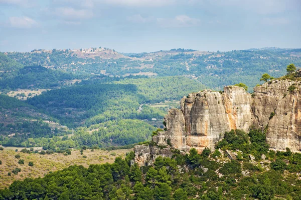 Paysage Depuis Une Falaise Siurana Célèbre Village Montagneux Siurana Municipalité — Photo