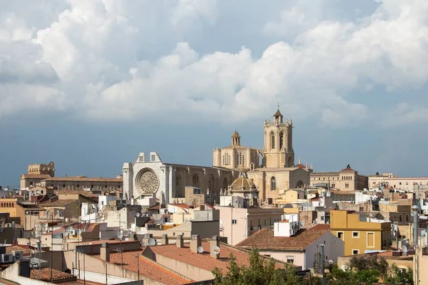 Blick Auf Die Kathedrale Von Tarragona Vom Turm Des Prätoriums — Stockfoto