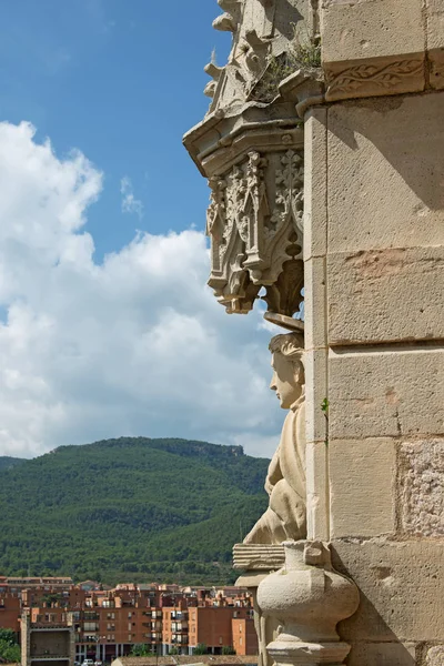 Sculpture Apôtre Sur Mur Église Santa Maria Montblanc Catalogne Espagne — Photo