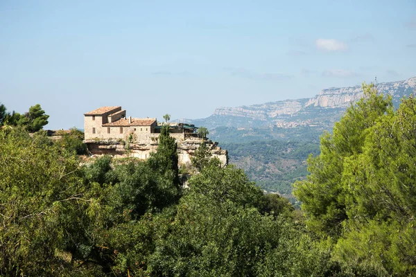 Siurana 悬崖的风景 西班牙加泰罗尼亚 Tarragona Prioragona Montsant 康努德拉市著名的高地村庄 Siurana — 图库照片