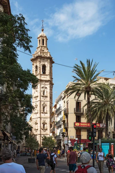 Valencia Spain September 2018 People Walk Church Saint Catherine Santa — Stock Photo, Image