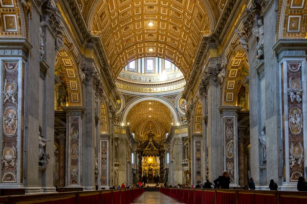 Vaticano Roma Italia Enero 2020 Interior Catedral San Pedro Del — Foto de Stock