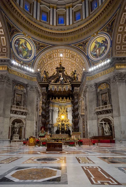 Vaticano Roma Italia Enero 2020 Interior Catedral San Pedro Del — Foto de Stock