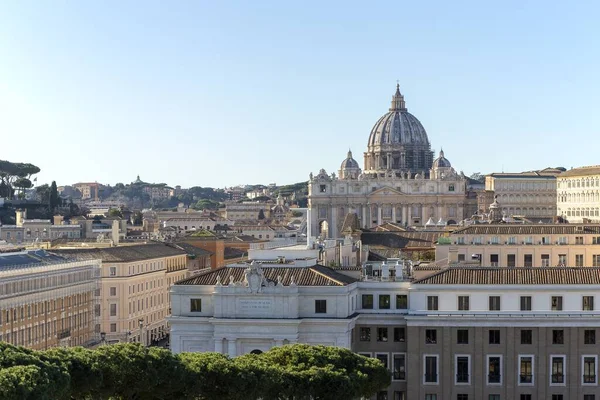 Uitzicht Rome Sint Pieterskathedraal Van Vaticaan Vanuit Het Mausoleum Van — Stockfoto