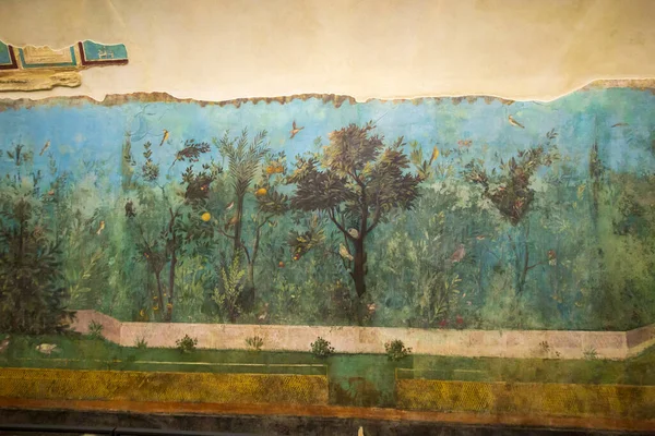 Rzym Włochy Styczeń 2020 Starożytne Freski Wystawie Narodowego Muzeum Rzymskiego — Zdjęcie stockowe