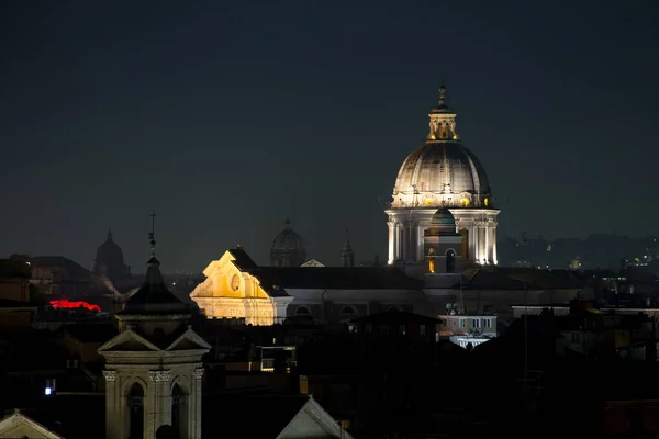 Nachtansicht Auf Rom Von Der Villa Medici Italien — Stockfoto