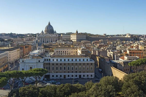 Uitzicht Rome Sint Pieterskathedraal Van Vaticaan Vanuit Het Mausoleum Van — Stockfoto