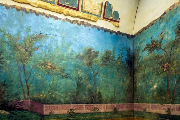 Roma Italia Enero 2020 Antiguos Frescos Exhibición Del Museo Nacional —  Fotos de Stock