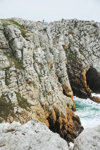 Перо Hir Мисі Французька Бретань Франція Скелі Атлантичному Океані — стокове фото