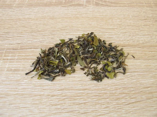 Weißer Tee Darjeeling Aus Nordindien Auf Holzbrett — Stockfoto