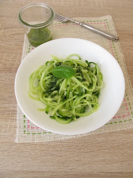 Spaghetti Cucumber Salad Vegetable Noodles Form Spiralizers — Stock Photo, Image