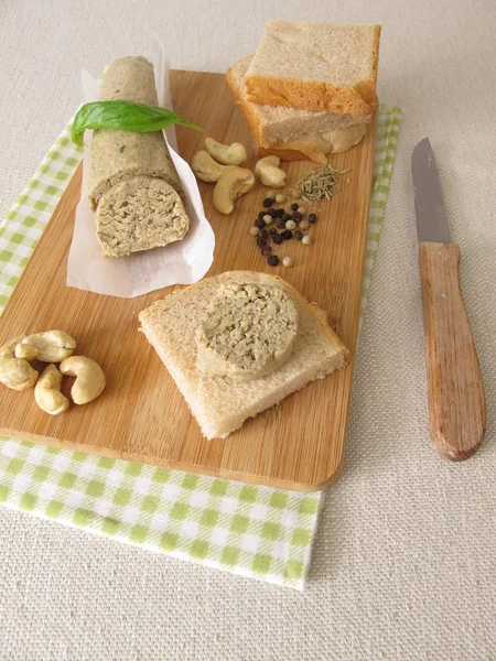 Salsicha Fígado Vegan Caseiro Caju Pão — Fotografia de Stock