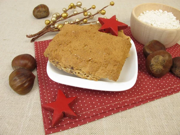 Christmassy Gingerbread Sweet Chestnut Flour — Stock Photo, Image