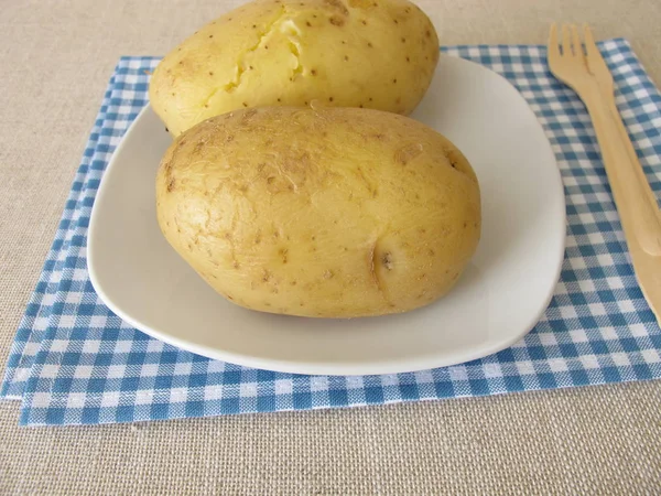 Kallkokt Kokt Potatis Med Skinn — Stockfoto