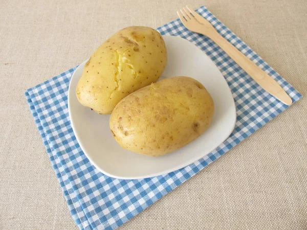 Kallkokt Kokt Potatis Med Skinn — Stockfoto