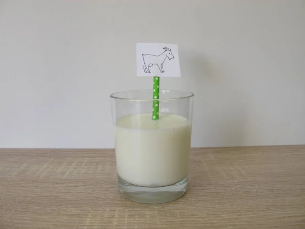 Een Glaasje Verse Geiten Melk — Stockfoto