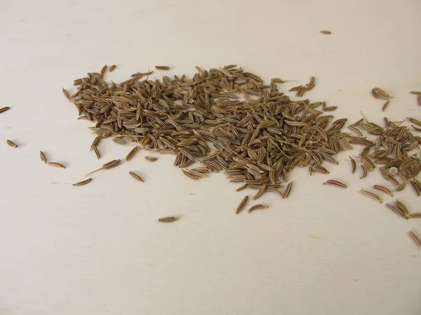Caraway Seeds Carum Carvi Wooden Board — Stock Photo, Image