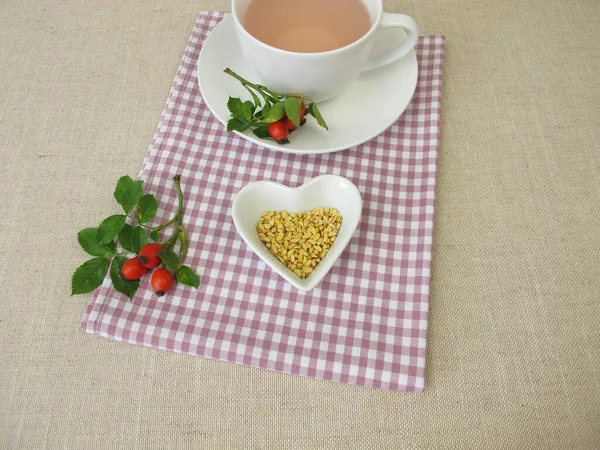 Una Tazza Gherigli Semi Rosa Canina — Foto Stock