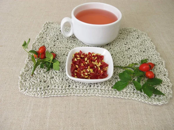Herbata Czerwona Różana Nasion Bioder — Zdjęcie stockowe