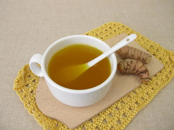 Golden Yellow Tea Turmeric — Stock Photo, Image