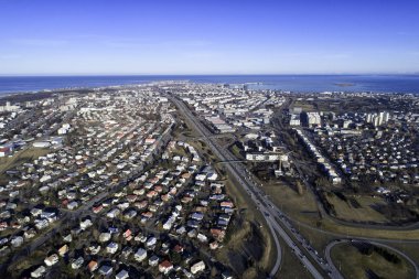 Yukarıdan Reykjavik şehri