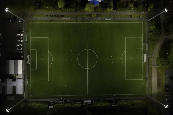 Soccer field aerial — Stock Fotó