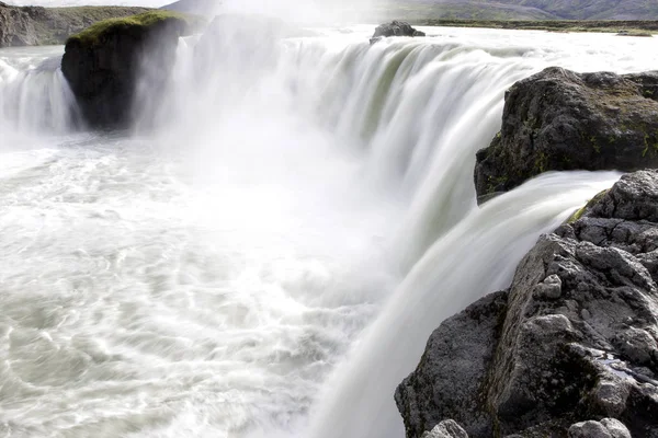 Godafoss Şelalesi Kuzey İzlanda Stok Fotoğraf