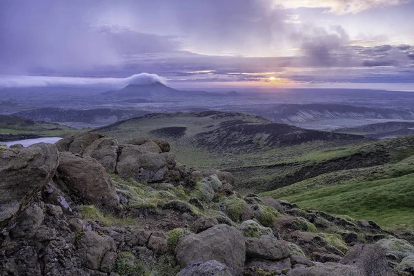 İzlanda yaz günbatımı — Stok fotoğraf