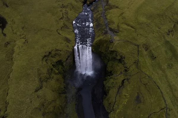 Skogafoss from the air — Stock Photo, Image