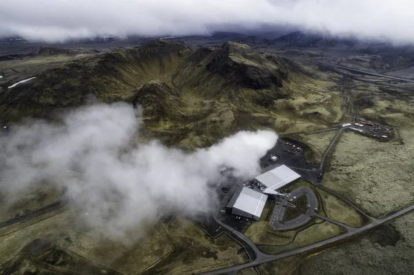 Hellisheidi geothermal poer plant aerial — Stock Photo, Image