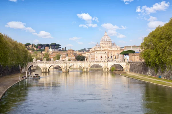 Peter Basiliek Brug Sant Angelo Rome Italië — Stockfoto