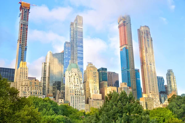 Çinde Midtown Manhattan New York Taki Central Park Gökdelenler Büyüyen — Stok fotoğraf