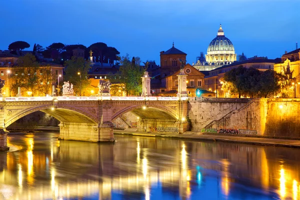 Blick Auf Vatikanische Stadt Rom Der Abenddämmerung Italien — Stockfoto