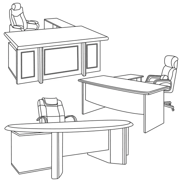 Kantor dengan gaya sketsa - Stok Vektor