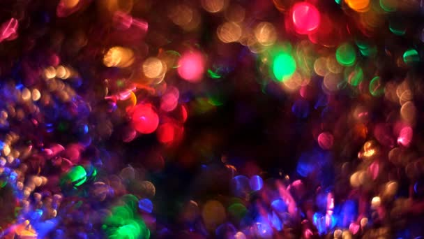 Αφηρημένα Φόντο Πολύχρωμα Bokeh Glitter Χρωματιστά Φώτα Εκλεκτής Ποιότητας Φόντο — Αρχείο Βίντεο