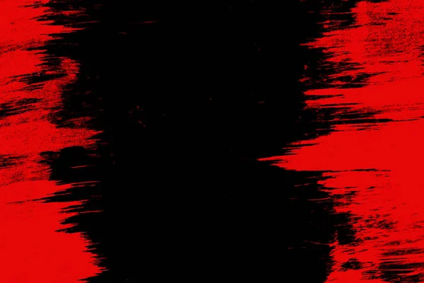 Manchado Pintura Negra Sobre Fondo Rojo — Foto de Stock