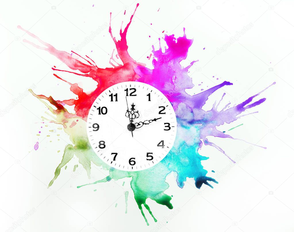 Clock and paint