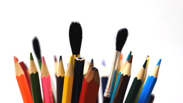Renkli kalemler dönüyor — Stok video