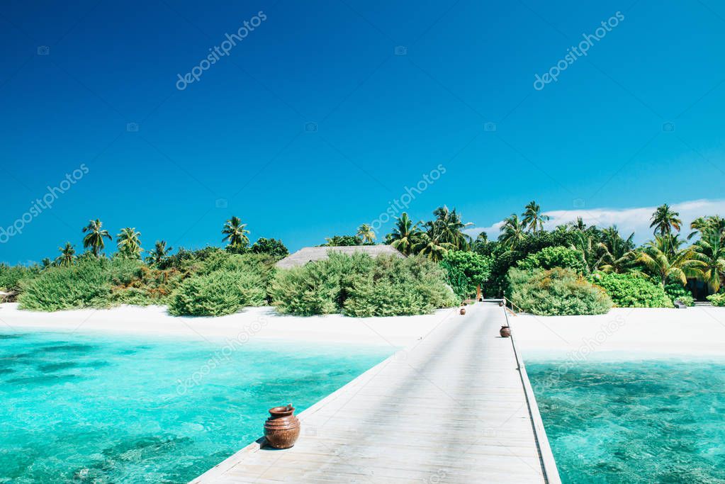 Tropical Beach Panorama on the Maldives