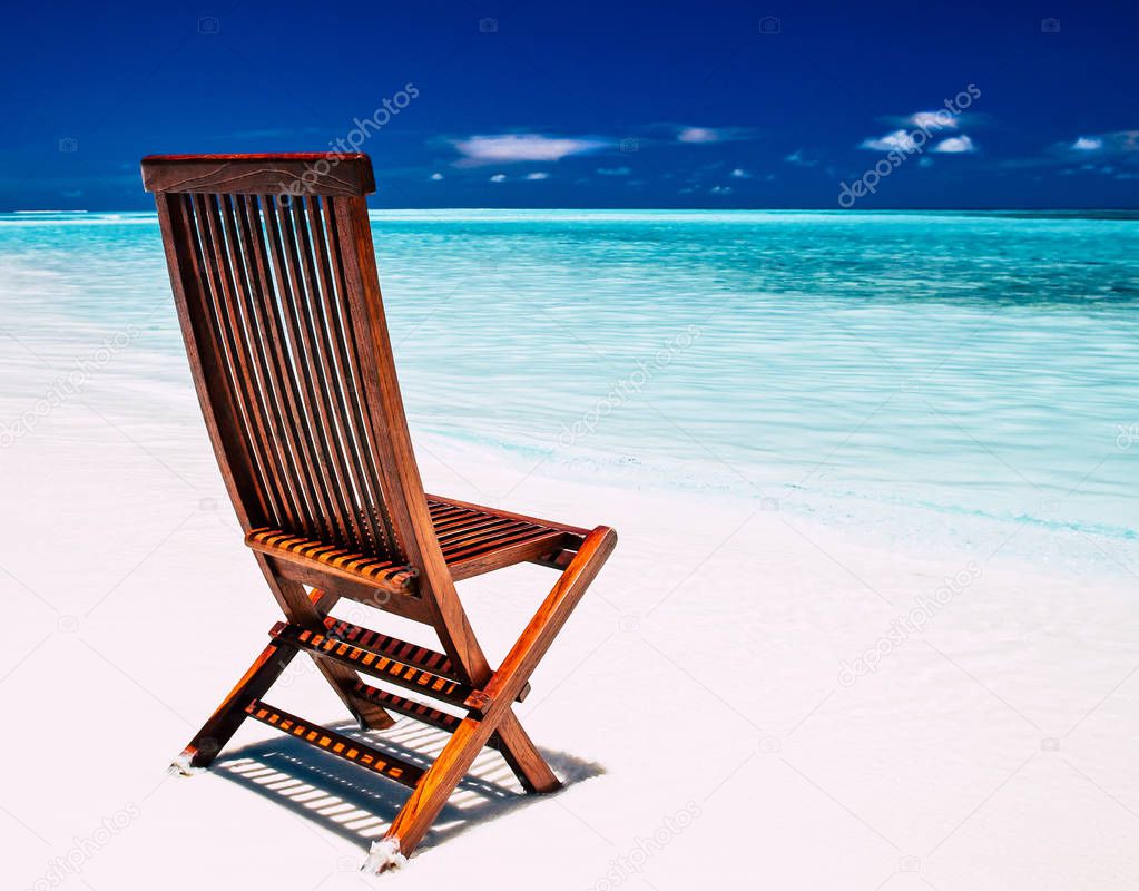 Chair on a beach on the maldives
