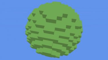 Minecraft Biçimli Blok Küresi Düşük Çözünürlüklü 3d