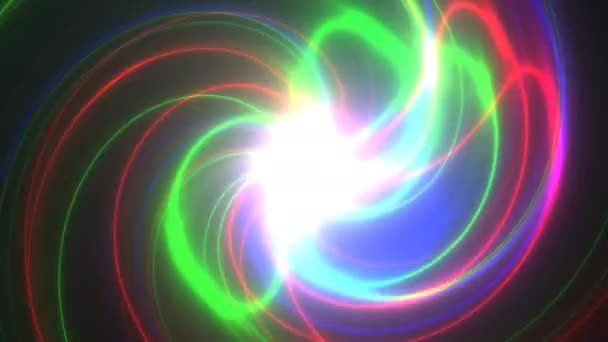 Центральний прожектор розширює лизати лікті струни яскравого світла — стокове відео
