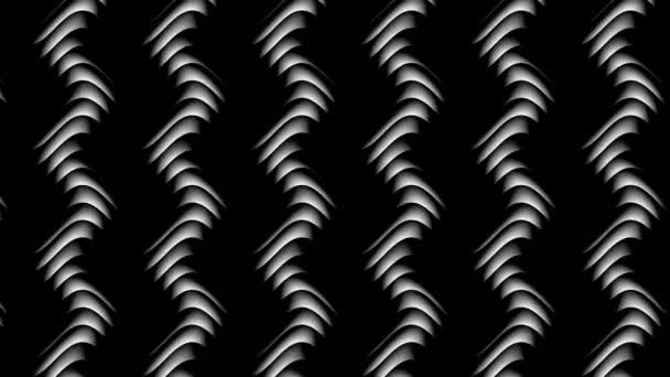Rolling Interleaved Ribbon Επαναλαμβανόμενο μοτίβο των λείων γκρίζων ιμάντων — Αρχείο Βίντεο
