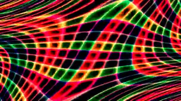 Parpadeo en Off Disco Luces Abstracto doblado Twisted Light Wall — Vídeo de stock
