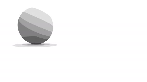 Sphère demi-teinte Lofi Lo-Fi 3d réfléchie sur une surface blanche plate — Video