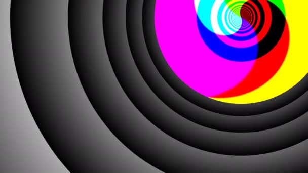 All Primary Colours Combined Circle Interesting Weird in Greyscale Contrast — Stock Video